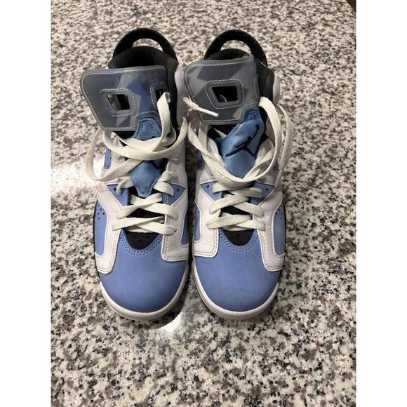 AIR JORDAN VI YOUTH 5.5 WHITE/ BLUE - Picture 3 of 6